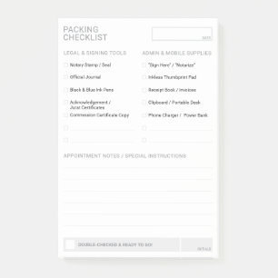 Post-it® Bloc-notes 4x6 Liste de fournitures de notaire mod