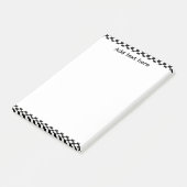 Post-it® Bloc-notes à damier noir et blanc | Pers modifiabl (Incliné)