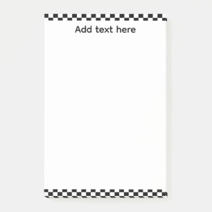 Post-it® Bloc-notes à damier noir et blanc   Pers modifiabl