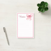 Post-it® Bloc-notes à ruban rose mignon coquette (Bureau)