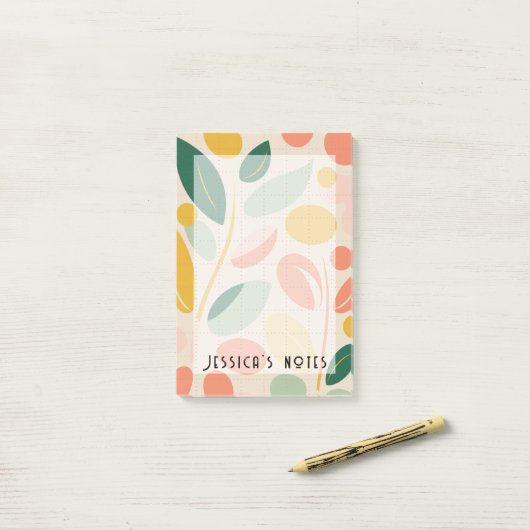 Post-it® Bloc-notes abstrait d'inspiration rétrospective (Sur un bureau)