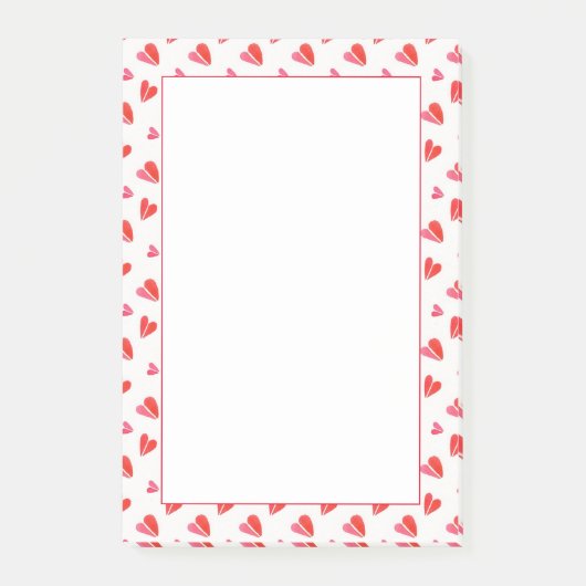 Post-it® Bloc-notes adhésif 4x6 MINI CŒURS (Devant)