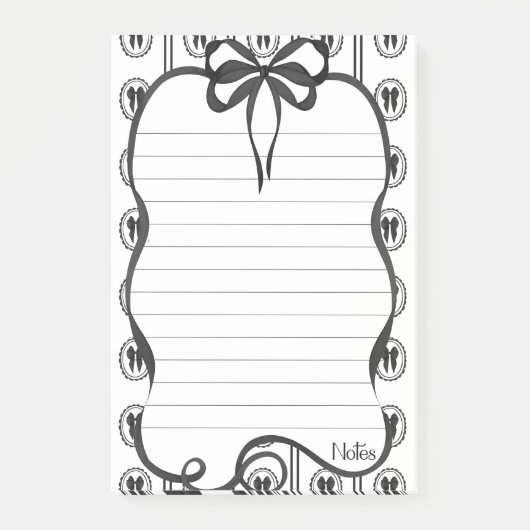Post-it® Bloc-notes adhésif 4x6 Notes Black Bow (Devant)