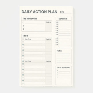 Post-it® Bloc-notes adhésif de plan quotidien