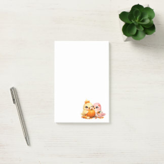 Post-it® Bloc-notes adhésif grand format avec de mignons oi