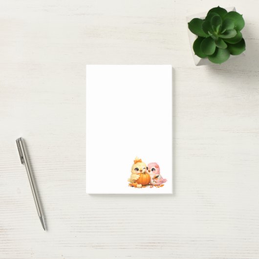 Post-it® Bloc-notes adhésif grand format avec de mignons oi (Bureau)