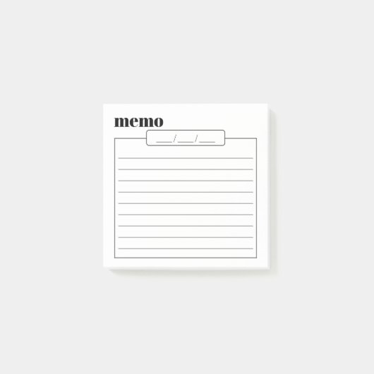 Post-it® Bloc-notes adhésif Memo quotidien, 7,62 cm x 7,62 (Devant)