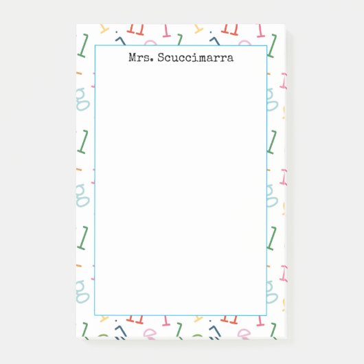 Post-it® Bloc-notes alphabétique de l'enseignant personnali (Devant)