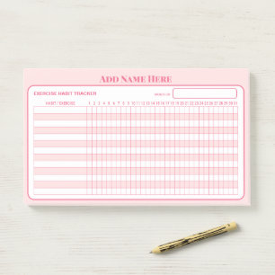 Post-it® Bloc-notes autocollants mensuels rose pour suivi d