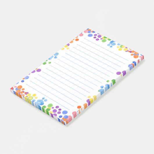 Post-it® Bloc-notes avec points arc-en-ciel aquarelle (Incliné)