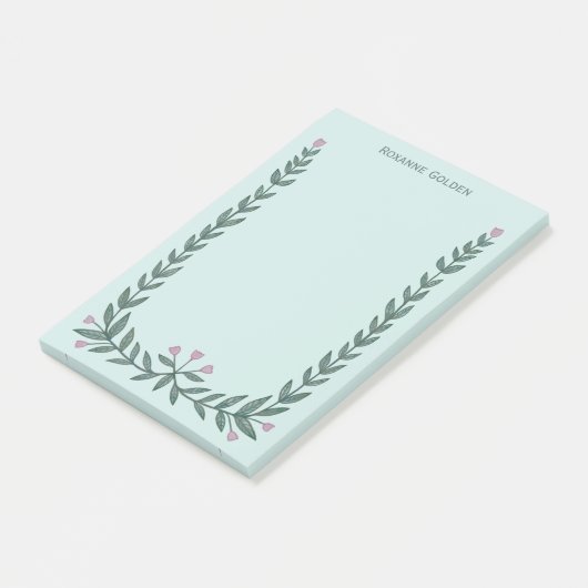 Post-it® Bloc-notes avec un joli cadre floral (Incliné)