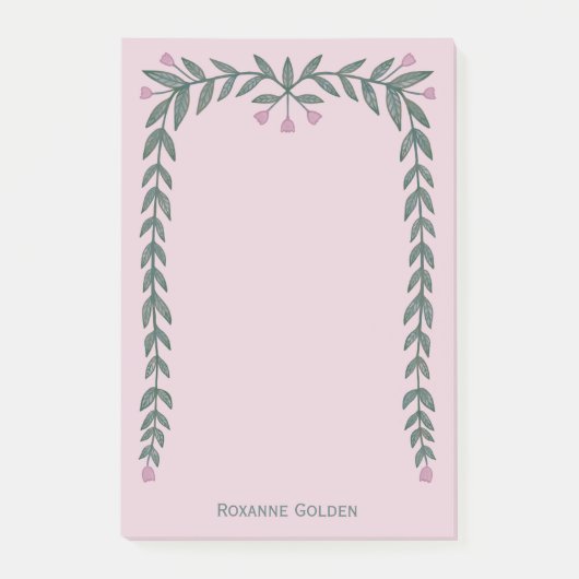 Post-it® Bloc-notes avec un joli cadre floral (Devant)