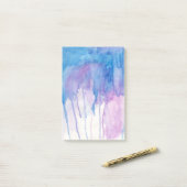 Post-it® Bloc - notes bleu et pourpre de l'aquarelle | (Sur un bureau)