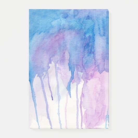 Post-it® Bloc - notes bleu et pourpre de l'aquarelle | (Devant)