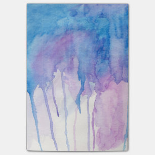 Post-it® Bloc - notes bleu et pourpre de l'aquarelle