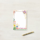 Post-it® bloc-notes cadre papillon violet (Sur un bureau)