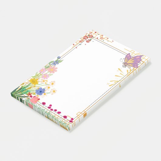 Post-it® bloc-notes cadre papillon violet (Incliné)