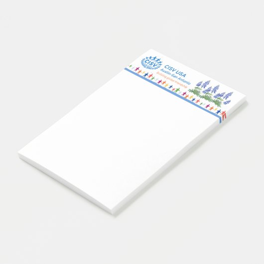 Post-it® Bloc-notes CISV Austin Bluebonnet (Incliné)