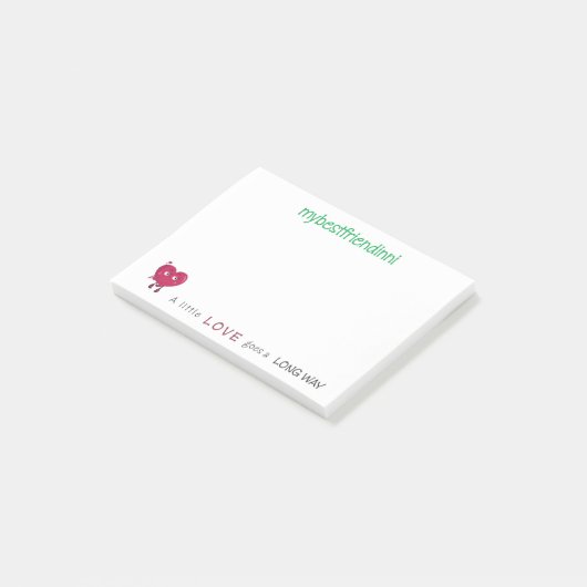 Post-it® Bloc - notes collant d'amour (Incliné)