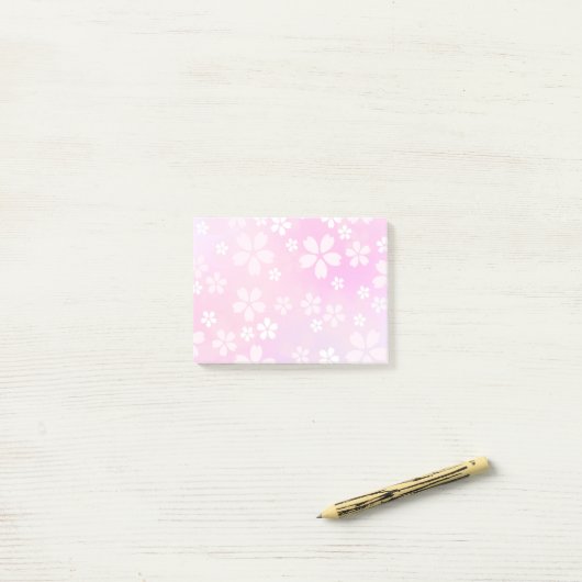 Post-it® bloc - notes collant de post-it de fleur de Sakura (Sur un bureau)