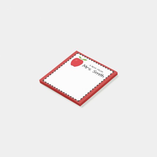 Post-it® Bloc - notes d'Apple pour un professeur (Incliné)