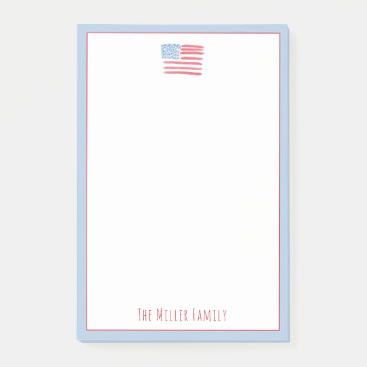 Post-it® Bloc-notes de famille Rouge, Blanc et Bleu (Devant)