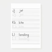 Post-it® Bloc - notes de fiche de travail d'alphabet de (Devant)