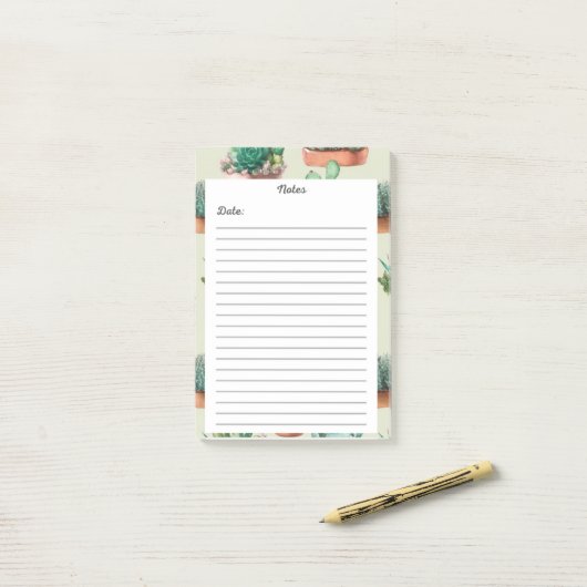 Post-it® Bloc-notes de jardin Succulent 🌵 📝 notes de 💚 p (Sur un bureau)