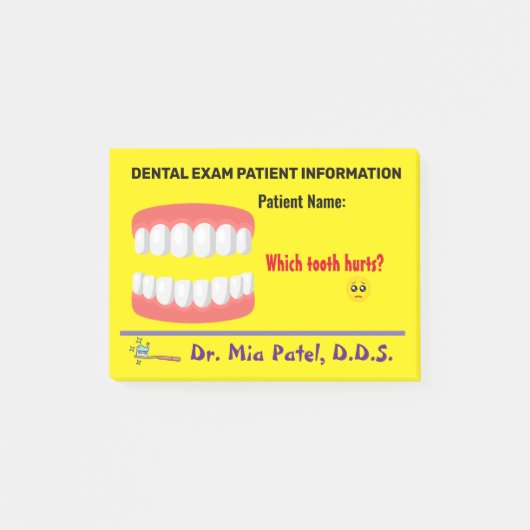 Post-it® Bloc-notes de l'examen de dentiste pour enfants (Devant)