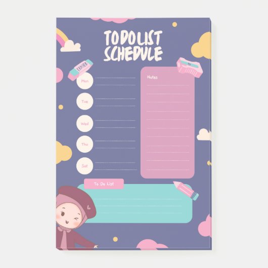 Post-it® Bloc-notes de liste de choses à faire (Devant)