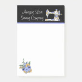 Post-it® Bloc-notes de machine à coudre florale fantaisiste (Devant)