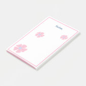 Post-it® Bloc-notes de notes à bordure florale rose mignonn (Incliné)