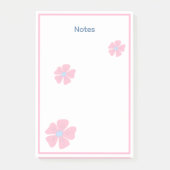 Post-it® Bloc-notes de notes à bordure florale rose mignonn (Devant)