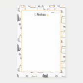 Post-it® Bloc-notes de notes de chat mignon Kawaii (Devant)