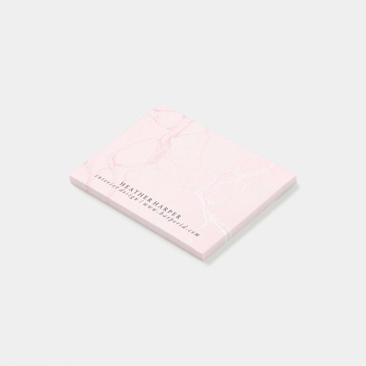 Post-it® Bloc - notes de notes de post-it - marbre rose (Incliné)