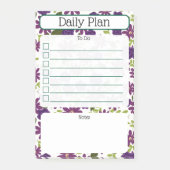 Post-it® Bloc-notes de planification quotidienne florale (Devant)