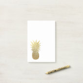 Post-it® Bloc - notes de post-it d'ananas d'or (Sur un bureau)