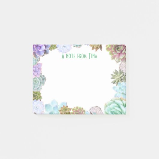 Post-it® Bloc-notes de post-it de Succulents (Devant)