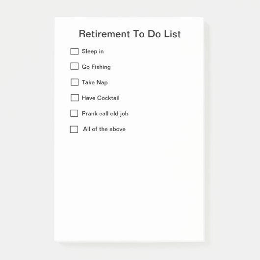 Post-it® Bloc-notes de retraite (Devant)