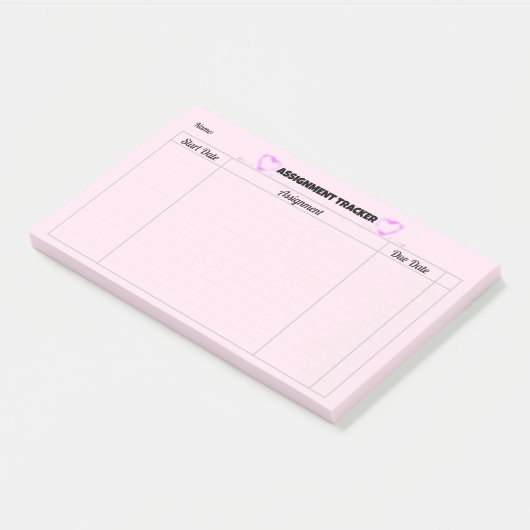 Post-it® Bloc-notes de suivi des affectations (Incliné)