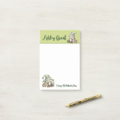 Post-it® Bloc-notes de vacances Gnome vert (Sur un bureau)