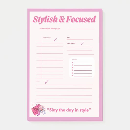 Post-it® Bloc-notes dynamique de style personnalisé (Devant)