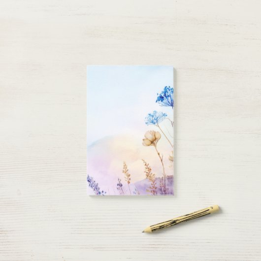 Post-it® Bloc-notes en aquarelle florale (Sur un bureau)