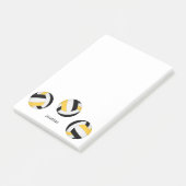 Post-it® bloc-notes en or noir avec son nom (Incliné)