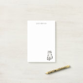 Post-it® Bloc-notes fantaisiste noir et blanc de chat migno (Sur un bureau)