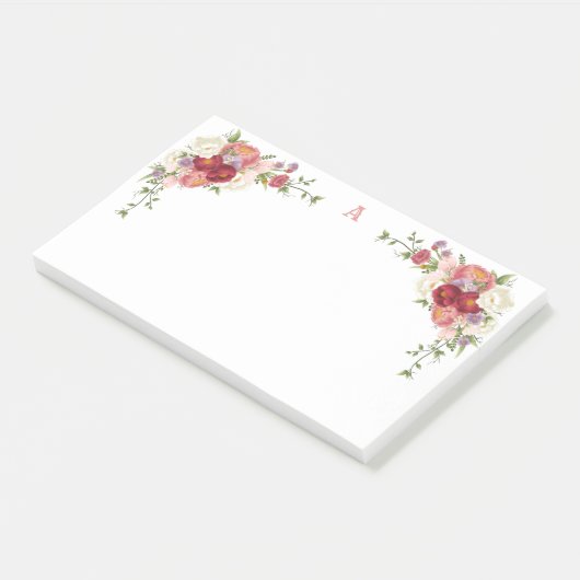 Post-it® Bloc-notes floral anglais Rose (Incliné)