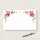 Post-it® Bloc-notes floral anglais Rose (Sur un bureau)