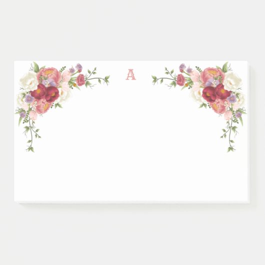 Post-it® Bloc-notes floral anglais Rose (Devant)