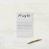 Post-it® Bloc-notes gris Honey Do List (Sur un bureau)