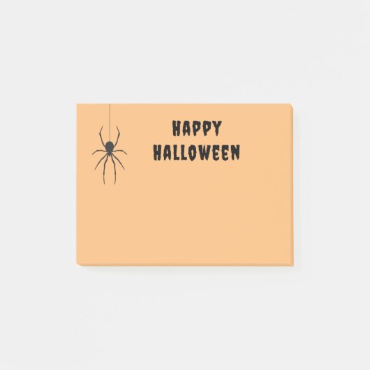 Post-it® Bloc-notes Joyeux Halloween Araignée Noire Effraya (Devant)